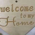 Welcome to My Home Sign Front Door Wood Sign with Love Heart Garland Valentine's Day Decorations for Wall Door Decor