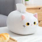 Cartoon Cat Tissue Box Desktop Paper Napkin Storage Box Paper Container Home Decoration