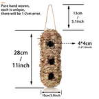 Hand Woven Hummingbird Houses Peanut Shape Natural Bird Nest Hut Straw Bird Nest Handmade Hanging Bird Hut for Window Home Garden