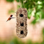Hand Woven Hummingbird Houses Peanut Shape Natural Bird Nest Hut Straw Bird Nest Handmade Hanging Bird Hut for Window Home Garden