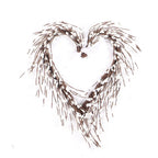 Valentine's Day Heart Wreath with Twigs and Light for Living Room Wall Staircase Door Decoration Wreath