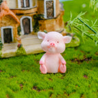8Pcs Mini Pig Figurines Cake Cupcake Topper Decoration Pig Crafts Resin Ornament for Car Home Baby Shower Party Decor Gift