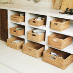Rattan Storage Basket Desktop Utility Organizer Woven Storage Basket for Coffee Table