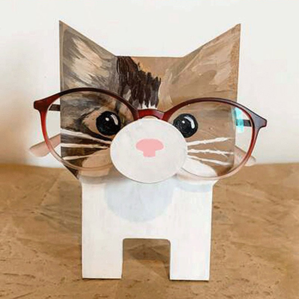 Wooden Eyeglass Holder Stand Animal Shaped Adorable Eyeglass Display Rack for Decoration