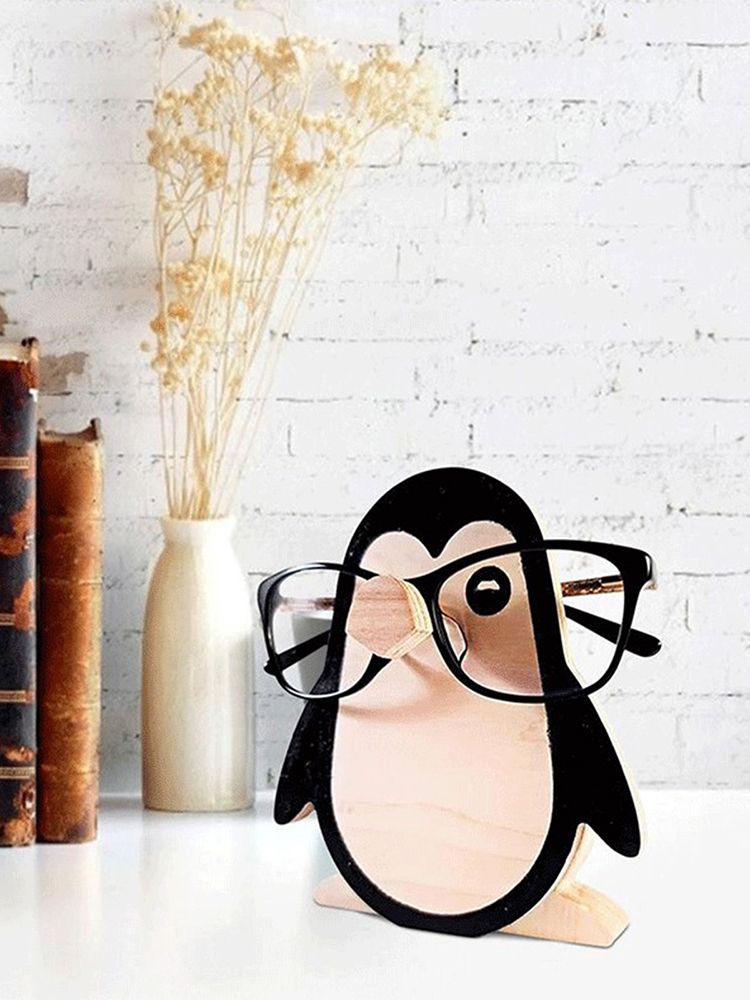 Wooden Eyeglass Holder Stand Animal Shaped Adorable Eyeglass Display Rack for Decoration