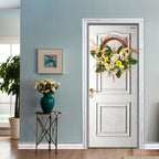 Artificial Wreath Yellow Wild Daisy Half Wreath Easter Decoration Wreath Artificial Flowers Front Door Wreath