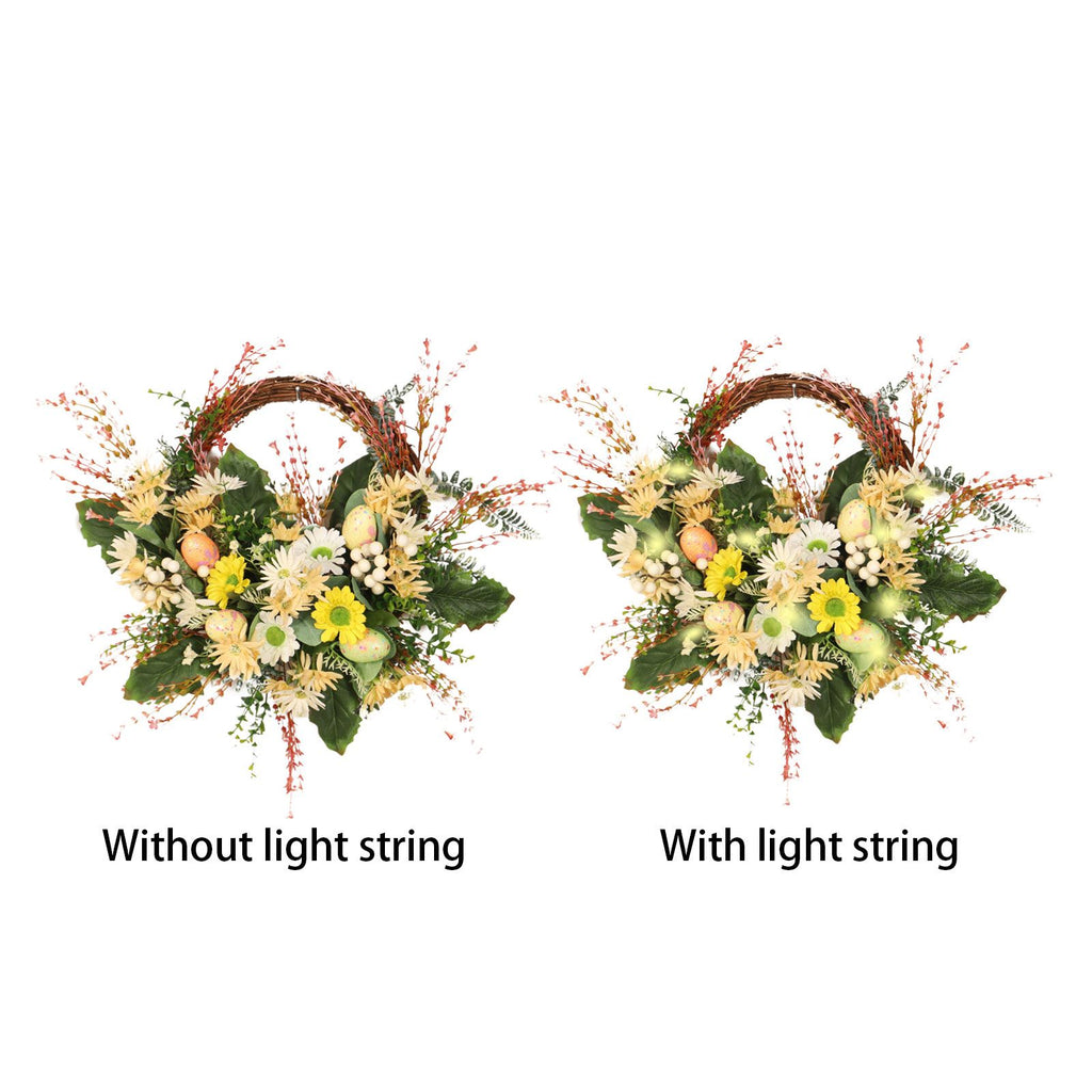 Artificial Wreath Yellow Wild Daisy Half Wreath Easter Decoration Wreath Artificial Flowers Front Door Wreath