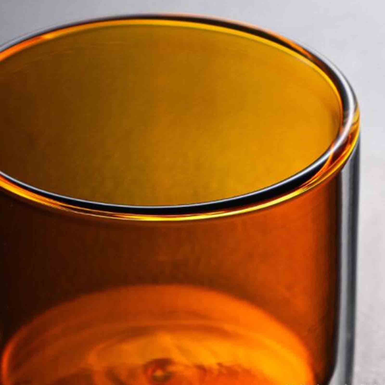 Double Walled Insulated Glass Mug Colorful Transparent Mug with Handle Coffee Cup