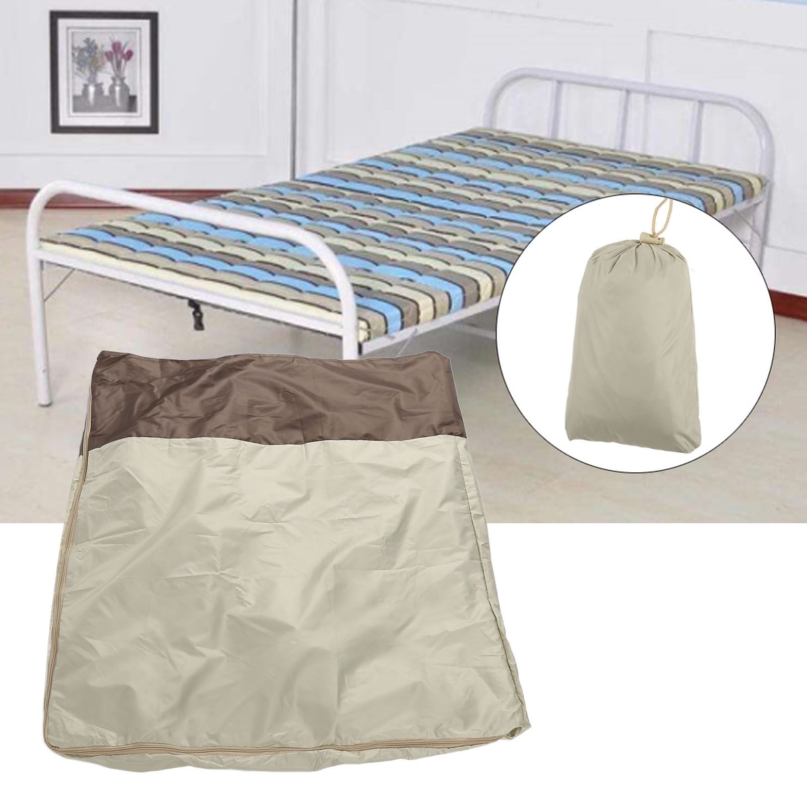 Folding Bed Cover Dustproof Waterproof Rollaway Bed Protective Cover for Indoor Outdoor85x33x107cm