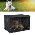 124.5x84x79cm Dogs Wire Crate Cover Waterproof Sunscreen Dustproof Pet Cage Cover for OutdoofBlack