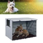 124.5x84x79cm Dogs Wire Crate Cover Waterproof Sunscreen Dustproof Pet Cage Cover for OutdoofGray