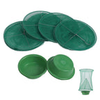 4pcs Outdoor Fly Trap Reusable Hanging Fly Trap Cage Net with Bait Tray for Garden Farm Orchard