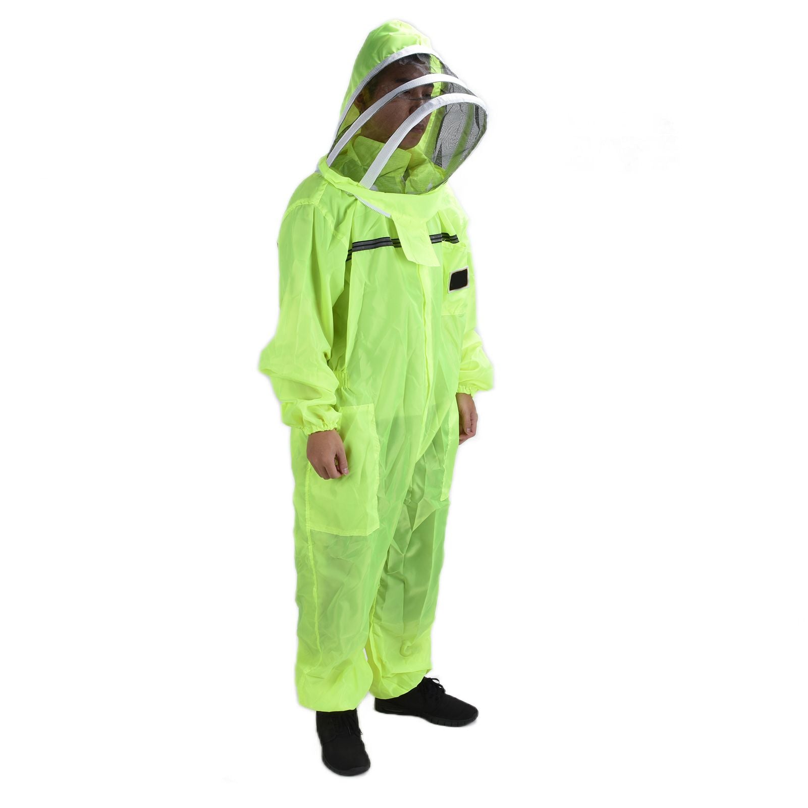 Beekeeping Suit Fluorescent Green One Piece Zipper Design Breathable Beekeeper Clothing