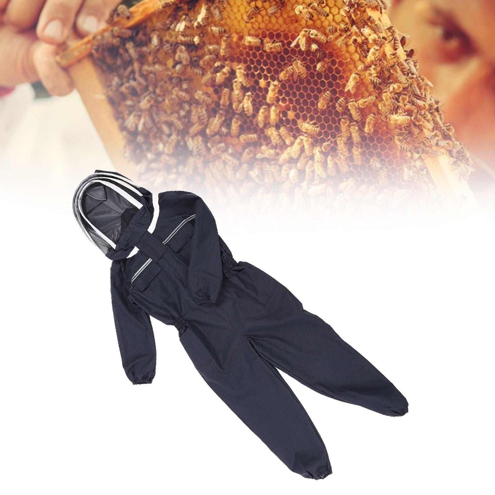 Bee Suit Breathable Collapsible Detachable Hat Easy to Clean Beekeeping Suit for 155‑173cm Height