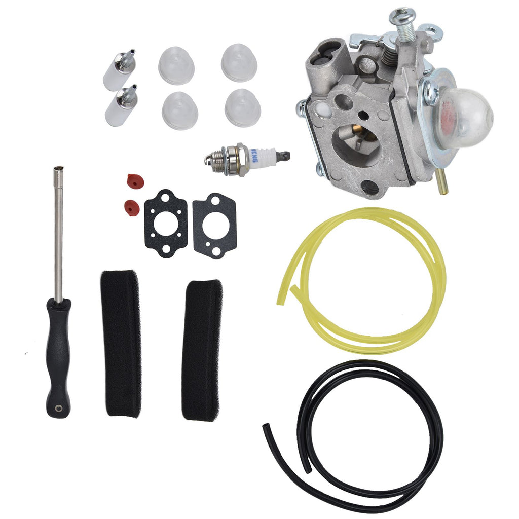753-06190 Carburetor with Fuel Filter Air Filter Primer Bulb Kit for Troybilt TB22EC TB32EC TB80EC TB22 TB21EC