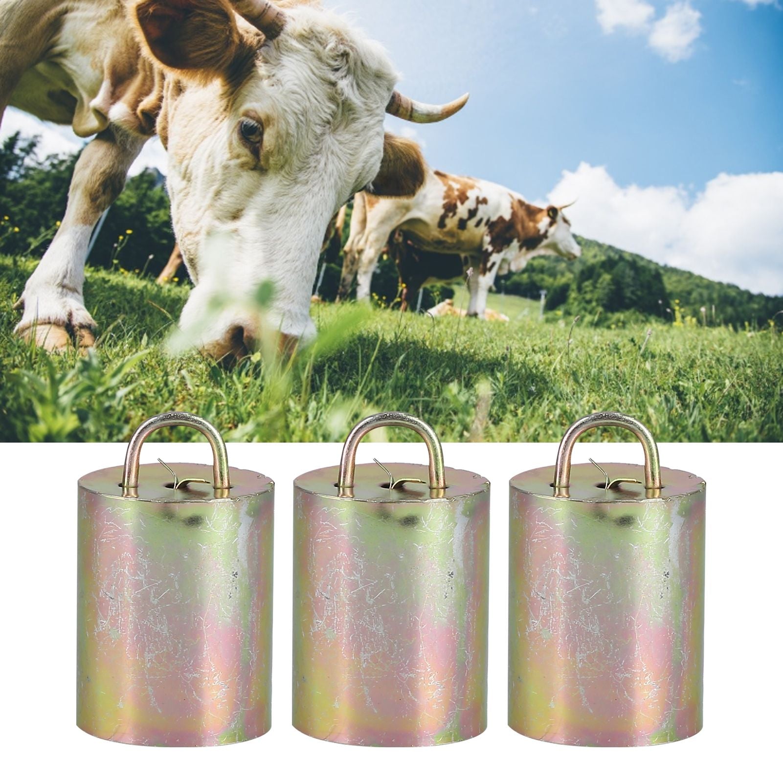 3Pcs Alloy Livestock Bell Thickened Anti Lost Sheep Bell for Cow Outdoor Stock FarmNo. 1 Bell