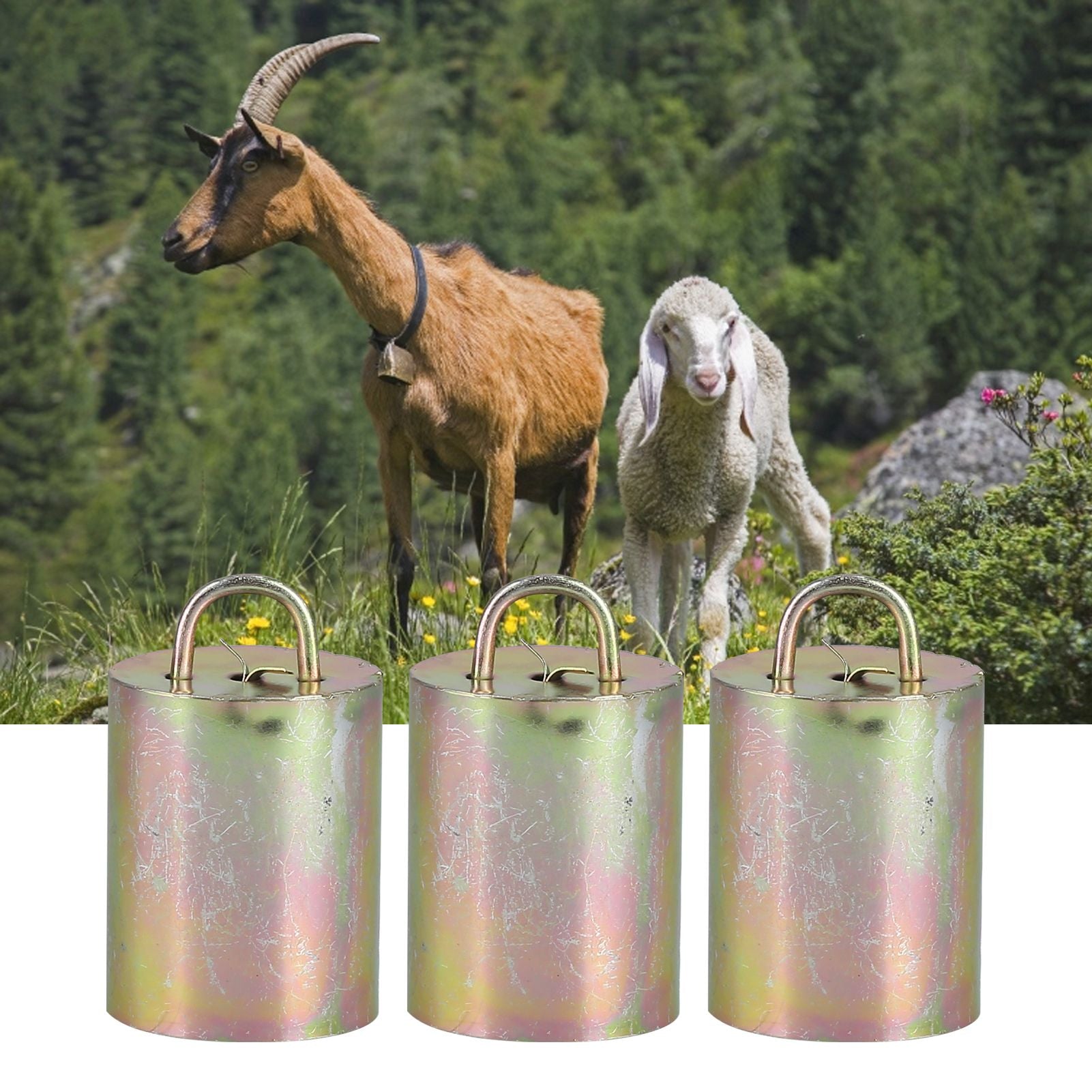 3Pcs Alloy Livestock Bell Thickened Anti Lost Sheep Bell for Cow Outdoor Stock FarmNo. 1 Bell