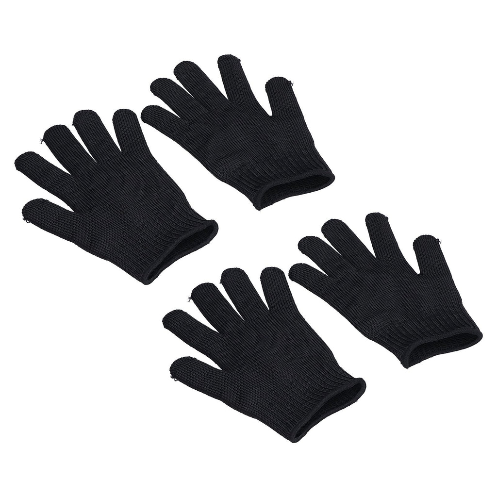 2 Pairs Cut Resistant Gloves Level 5 Protection Scratch Proof Steel Wire Garden Working Gloves for Mechanical