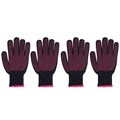 4Pcs Heat Resistant Gloves High Temperature Resistant Anti Scalding Mitts with Silicone BumpsRose Red Silicone Rose Red Edge