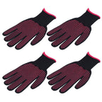 4Pcs Heat Resistant Gloves High Temperature Resistant Anti Scalding Mitts with Silicone BumpsRose Red Silicone Rose Red Edge