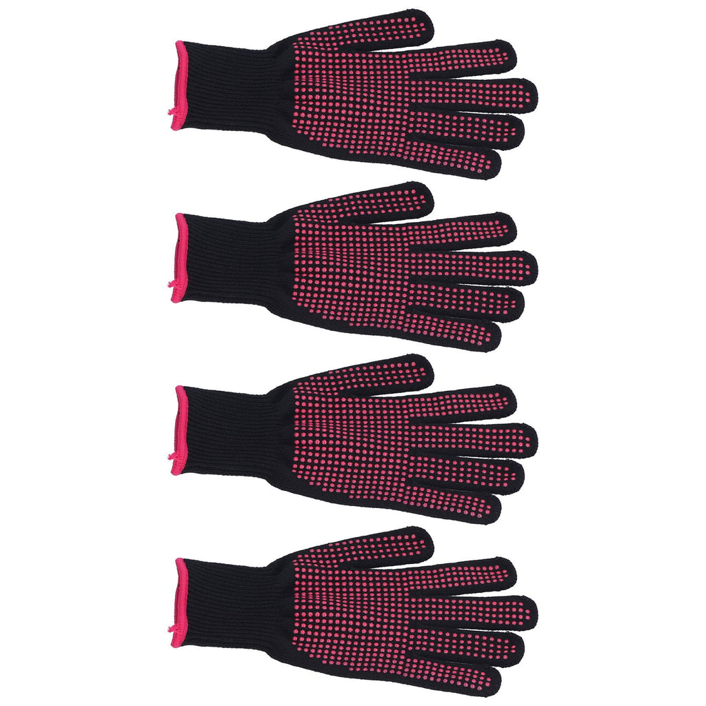 4Pcs Heat Resistant Gloves High Temperature Resistant Anti Scalding Mitts with Silicone BumpsRose Red Silicone Rose Red Edge