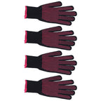 4Pcs Heat Resistant Gloves High Temperature Resistant Anti Scalding Mitts with Silicone BumpsRose Red Silicone Rose Red Edge