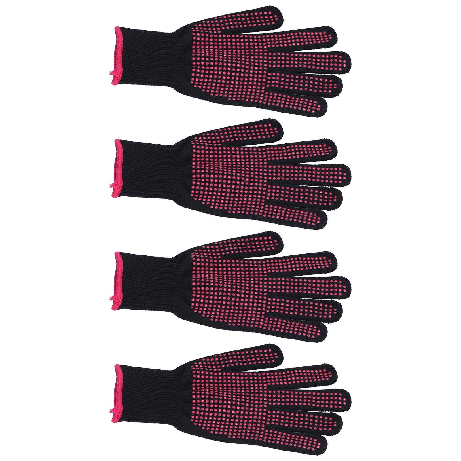 4Pcs Heat Resistant Gloves High Temperature Resistant Anti Scalding Mitts with Silicone BumpsRose Red Silicone Rose Red Edge