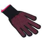 4Pcs Heat Resistant Gloves High Temperature Resistant Anti Scalding Mitts with Silicone BumpsRose Red Silicone Rose Red Edge