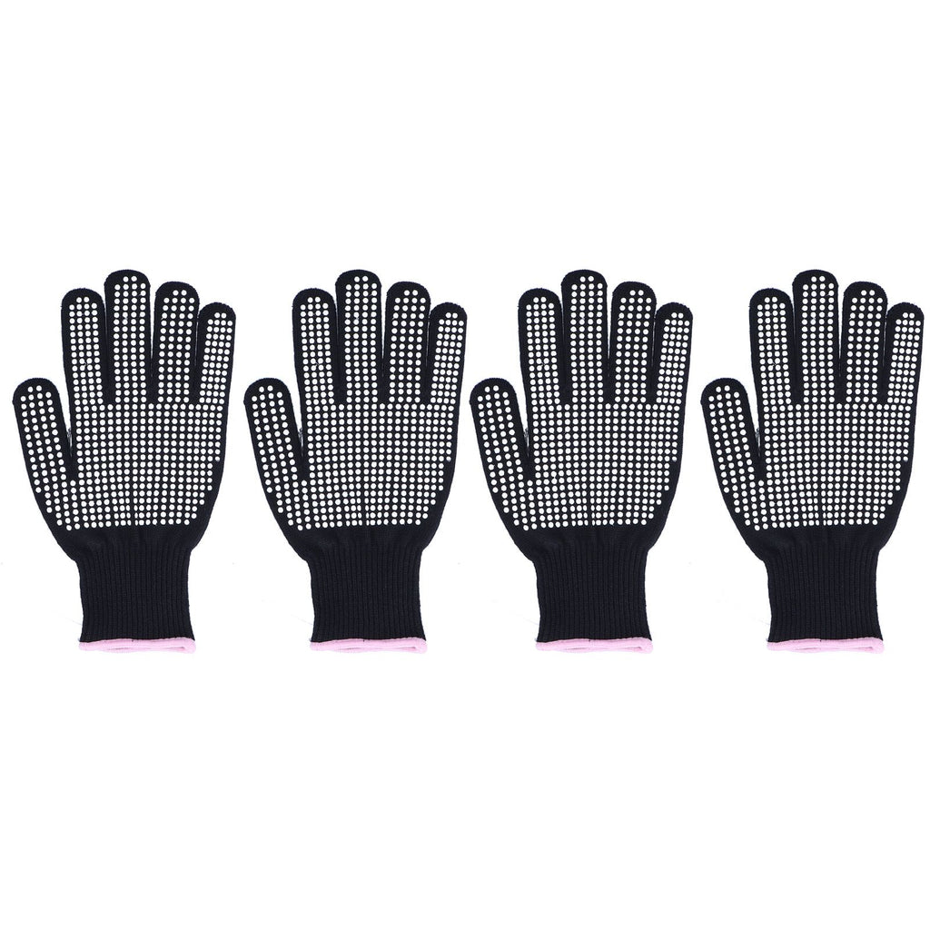 4Pcs Heat Resistant Gloves High Temperature Resistant Anti Scalding Mitts with Silicone BumpsWhite Silicone Pink Edge