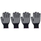 4Pcs Heat Resistant Gloves High Temperature Resistant Anti Scalding Mitts with Silicone BumpsWhite Silicone Pink Edge