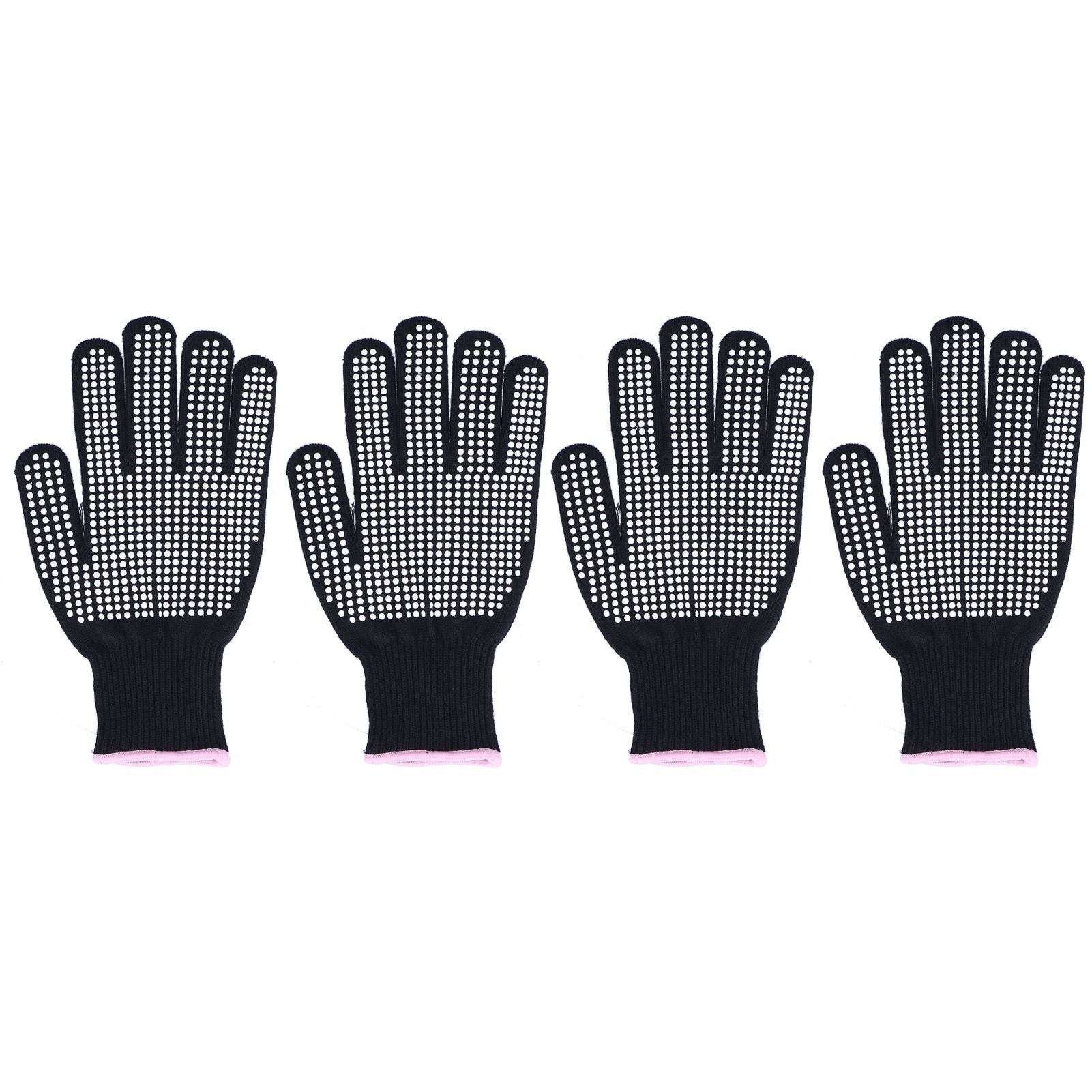 4Pcs Heat Resistant Gloves High Temperature Resistant Anti Scalding Mitts with Silicone BumpsWhite Silicone Pink Edge