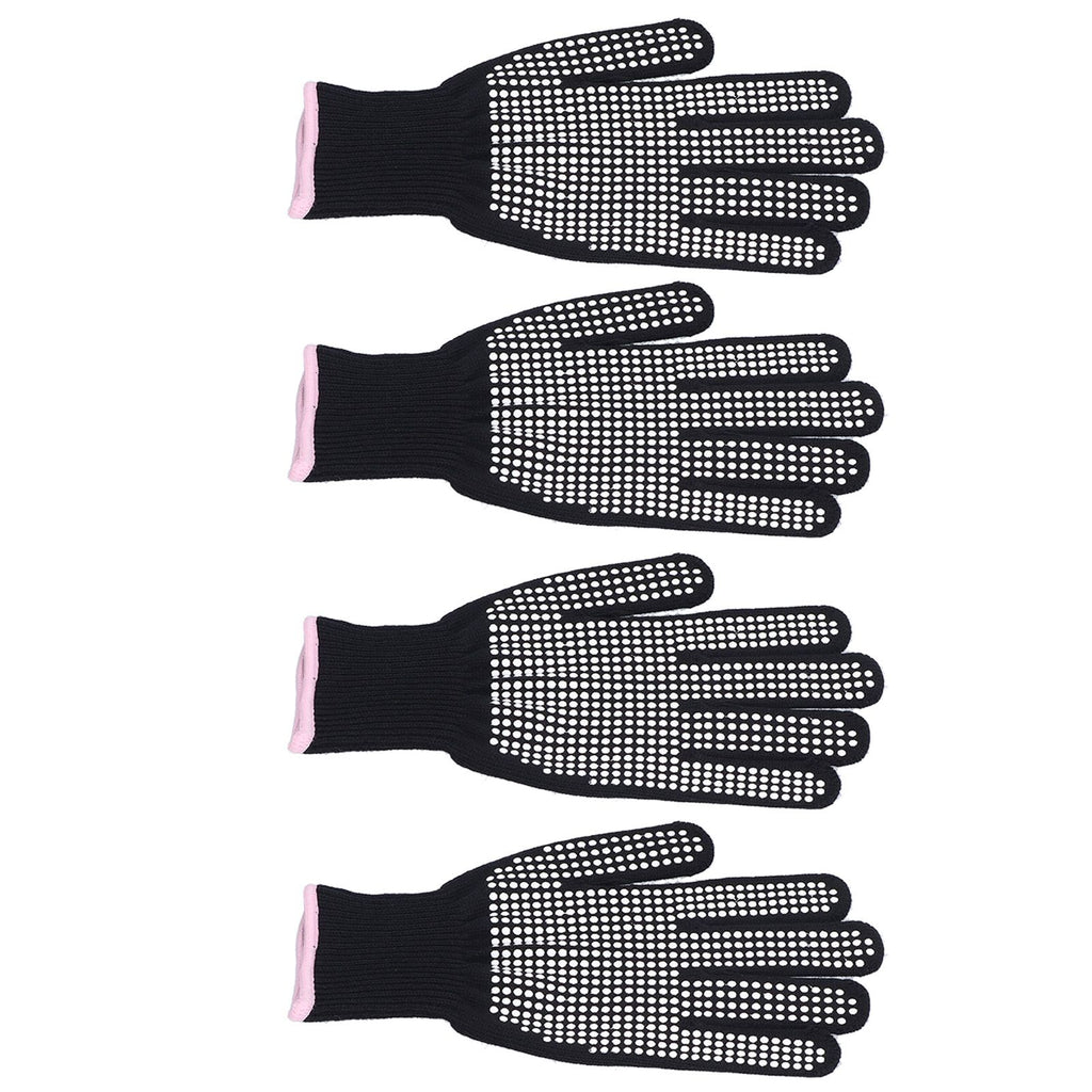 4Pcs Heat Resistant Gloves High Temperature Resistant Anti Scalding Mitts with Silicone BumpsWhite Silicone Pink Edge