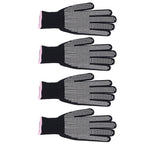 4Pcs Heat Resistant Gloves High Temperature Resistant Anti Scalding Mitts with Silicone BumpsWhite Silicone Pink Edge