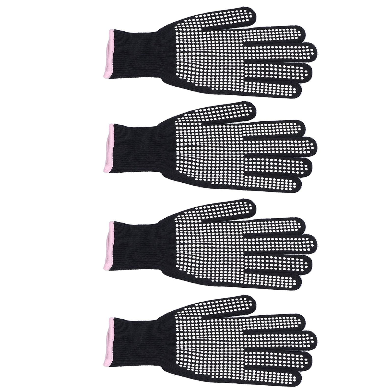 4Pcs Heat Resistant Gloves High Temperature Resistant Anti Scalding Mitts with Silicone BumpsWhite Silicone Pink Edge