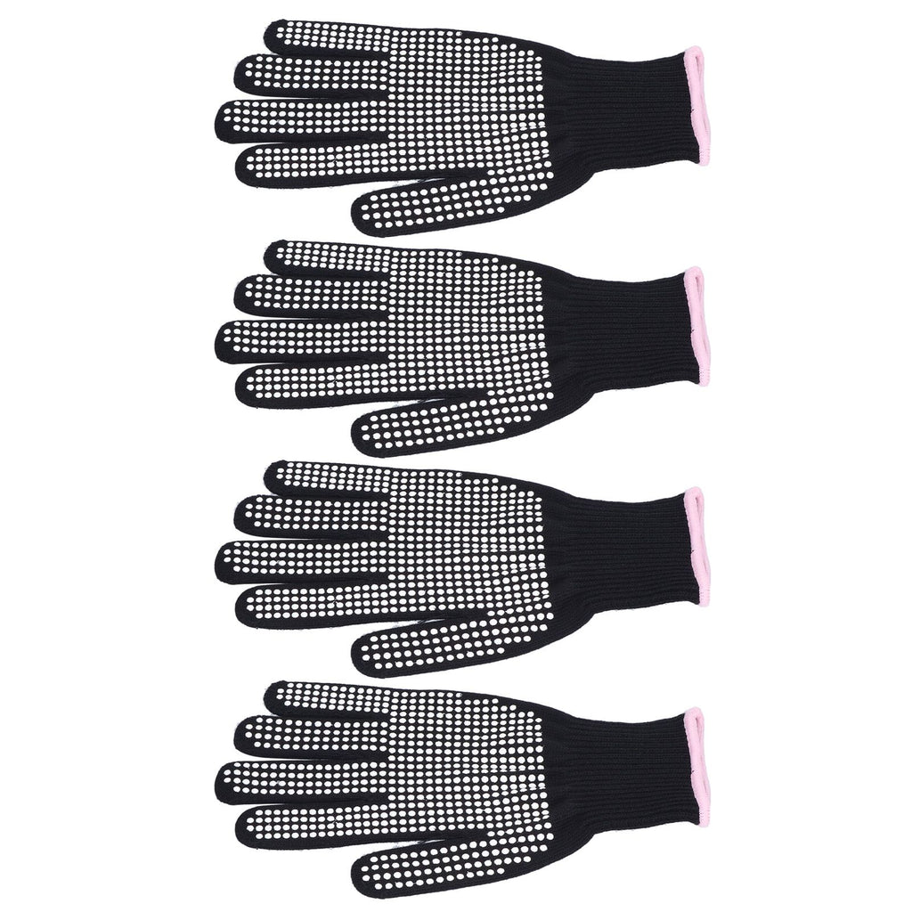 4Pcs Heat Resistant Gloves High Temperature Resistant Anti Scalding Mitts with Silicone BumpsWhite Silicone Pink Edge