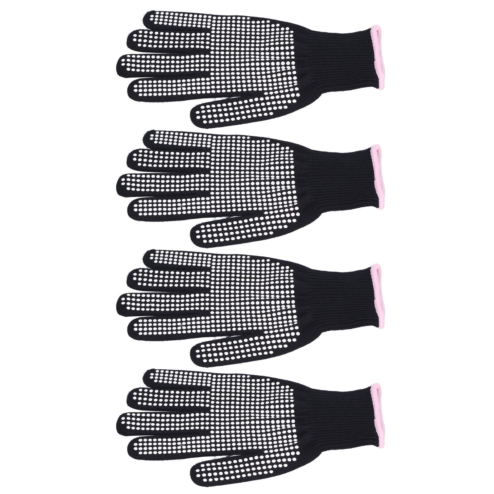 4Pcs Heat Resistant Gloves High Temperature Resistant Anti Scalding Mitts with Silicone BumpsWhite Silicone Pink Edge