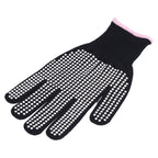 4Pcs Heat Resistant Gloves High Temperature Resistant Anti Scalding Mitts with Silicone BumpsWhite Silicone Pink Edge