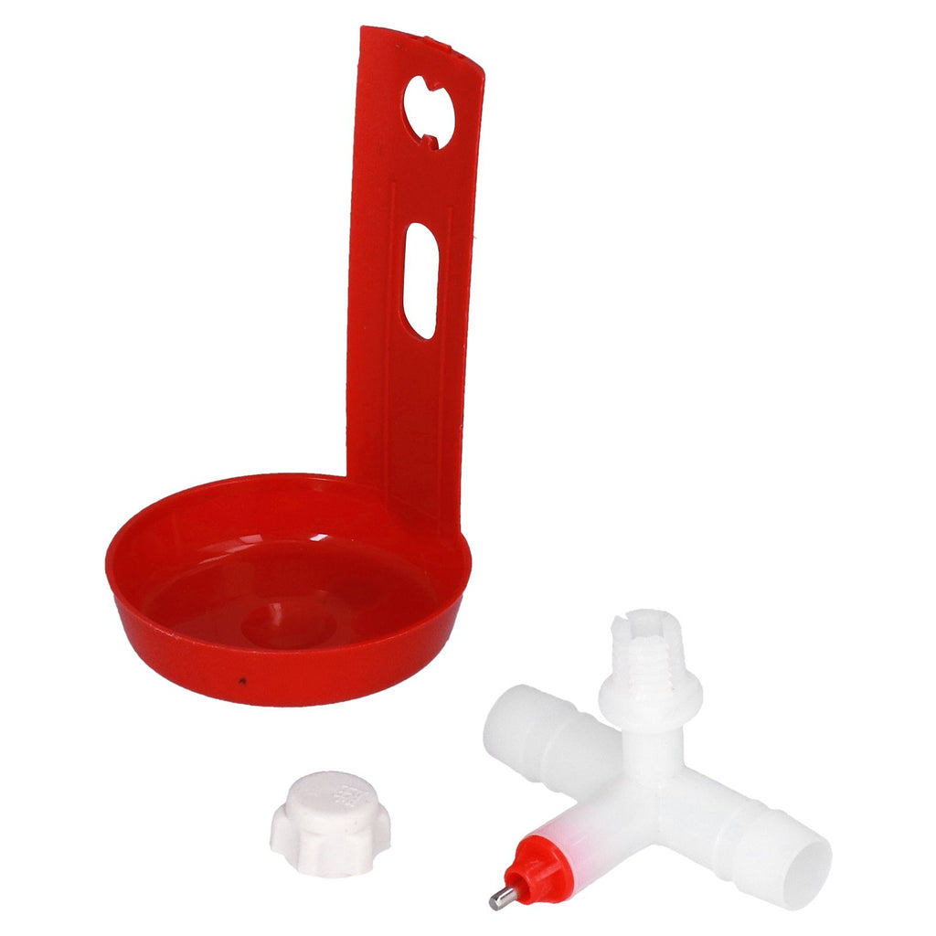 10 Set Chicken Drinking Cup Automatic Poultry Drinking Waterer Drinker with White Tee Fitting Durable for Chicken