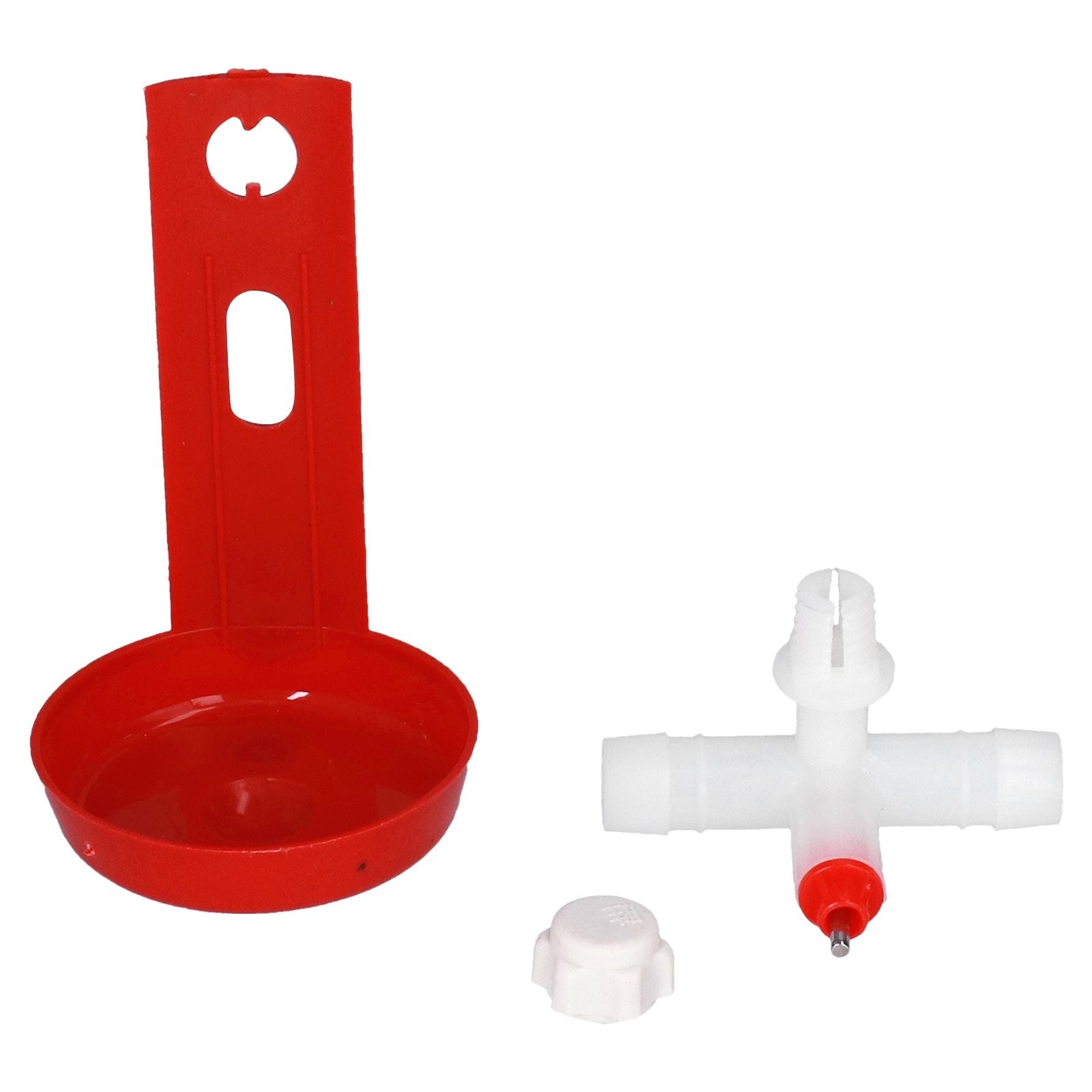 10 Set Chicken Drinking Cup Automatic Poultry Drinking Waterer Drinker with White Tee Fitting Durable for Chicken