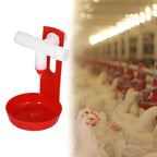 10 Set Chicken Drinking Cup Automatic Poultry Drinking Waterer Drinker with White Tee Fitting Durable for Chicken