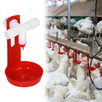 10 Set Chicken Drinking Cup Automatic Poultry Drinking Waterer Drinker with White Tee Fitting Durable for Chicken
