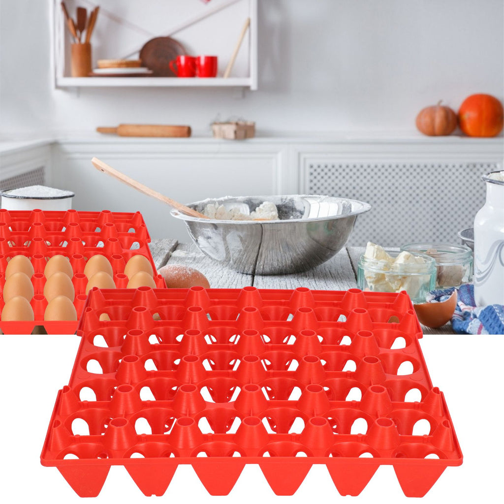 5PCS Plastic Egg Flats 30 Cell Egg Crates Holder Tray for Storage Transportation Home Farm SuppliesRed