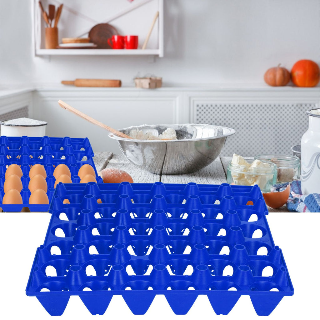 5PCS Plastic Egg Flats 30 Cell Egg Crates Holder Tray for Storage Transportation Home Farm SuppliesBlue