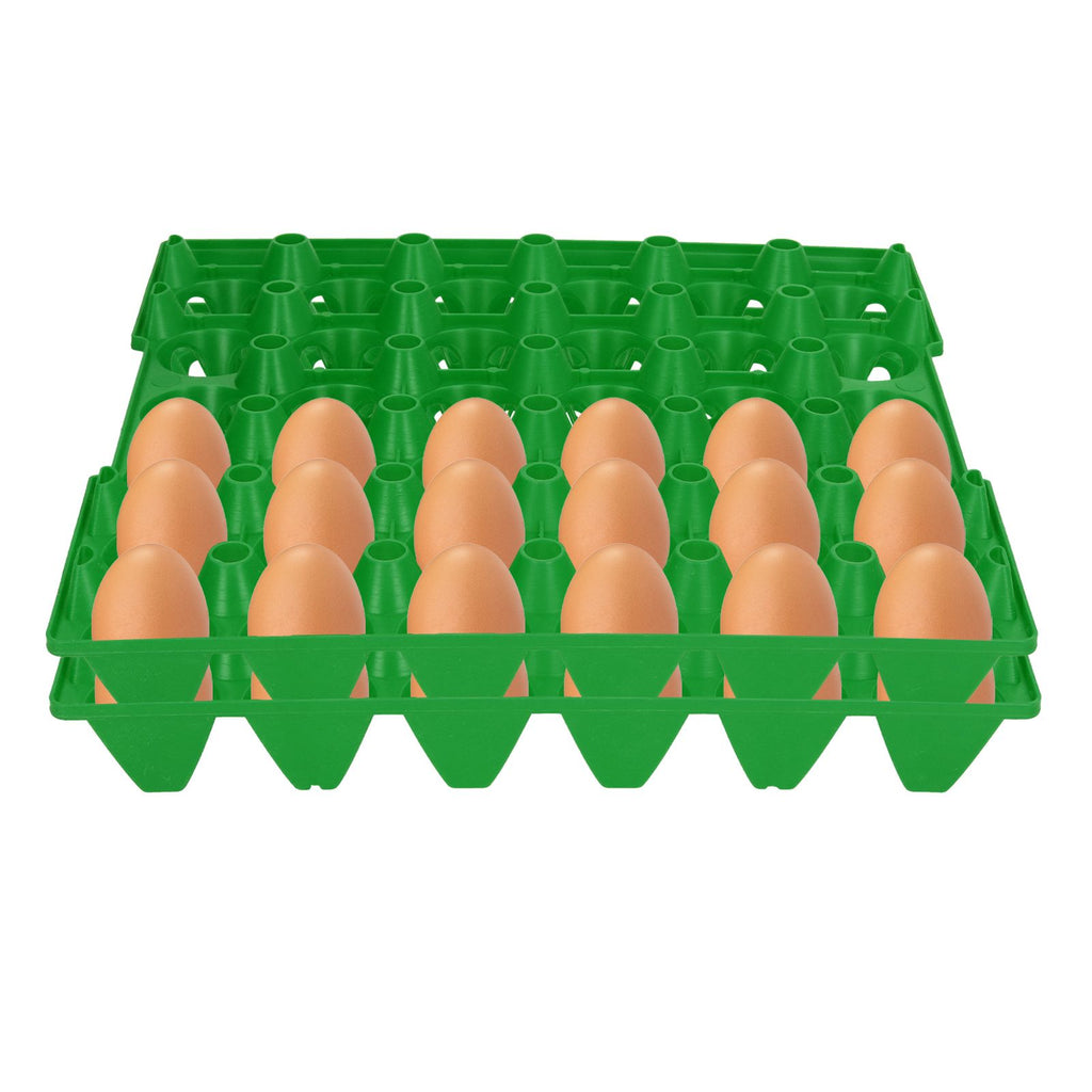 5PCS Plastic Egg Flats 30 Cell Egg Crates Holder Tray for Storage Transportation Home Farm SuppliesGreen