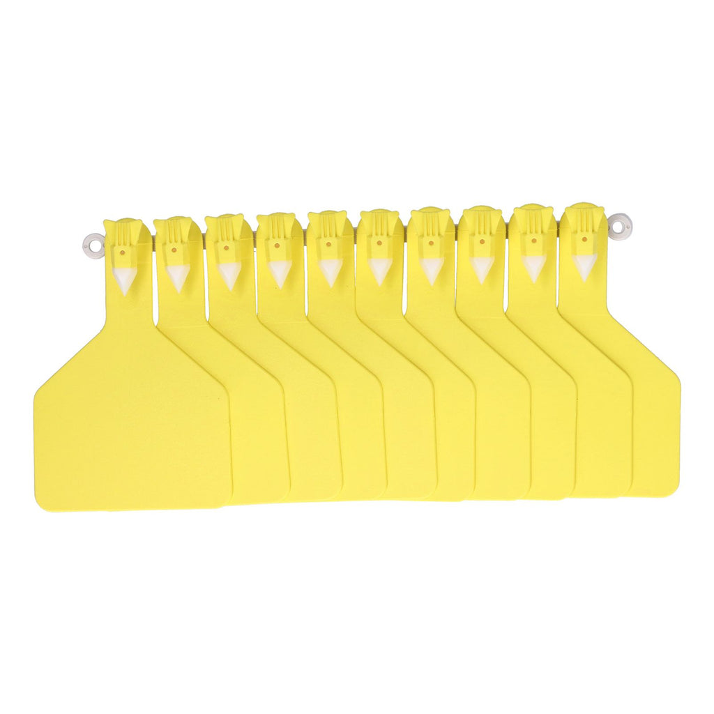 100Pcs Plastic Integrated Ear Tag Kit Livestock Farm Ear Label Tag for Cow Cattle Identification Yellow