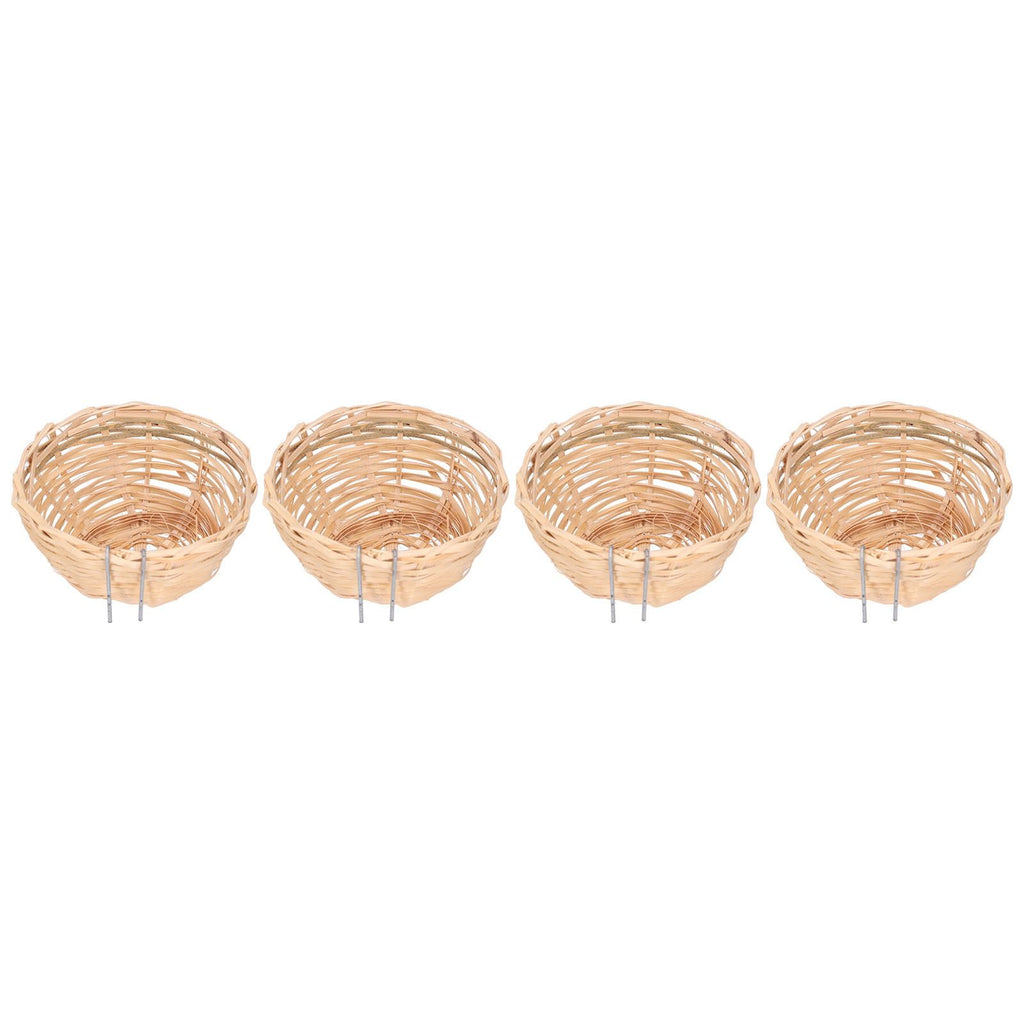 4pcs Bamboo Bird Nest Handmade Weaving Breeding Resting Bird House with Hook for Parrots Canary