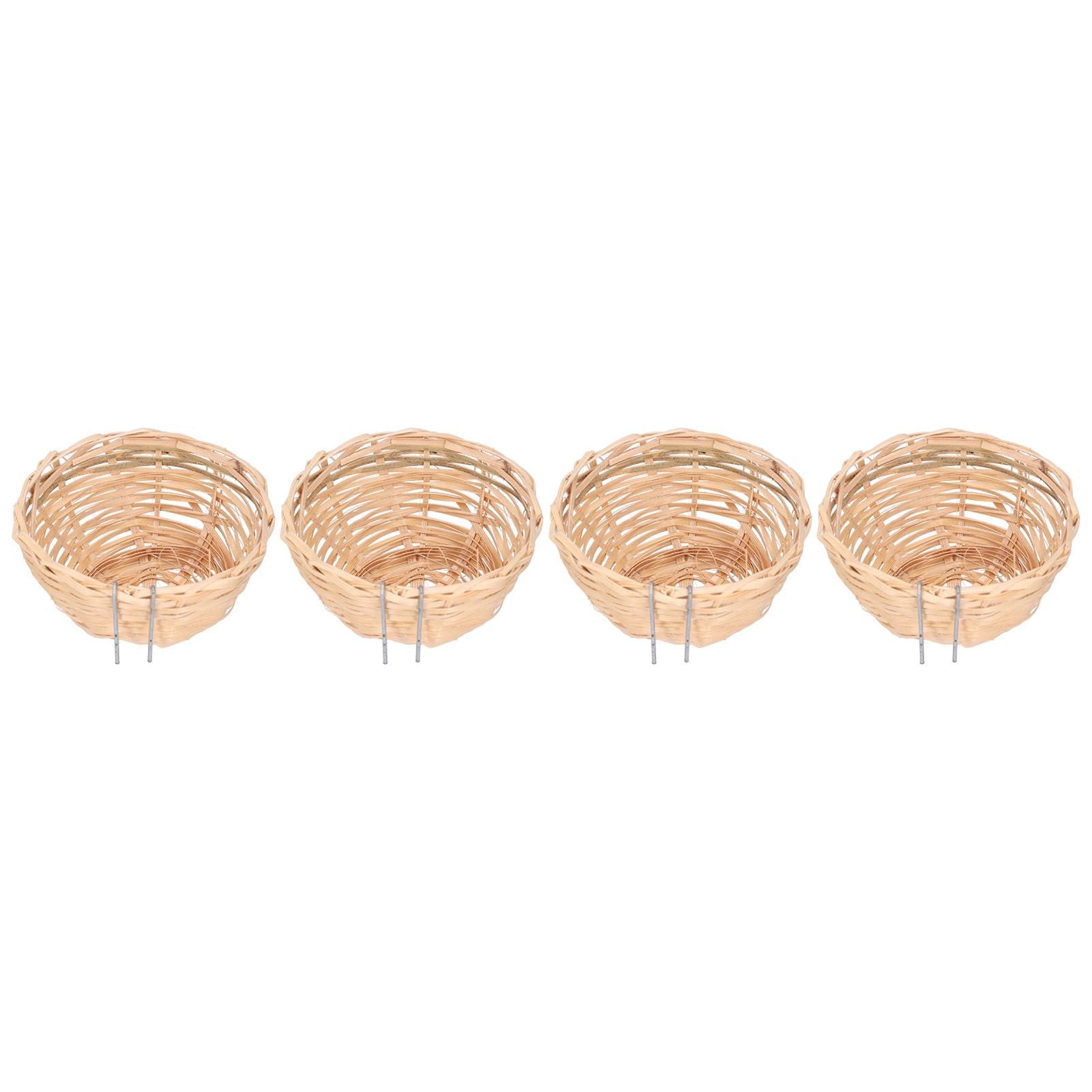4pcs Bamboo Bird Nest Handmade Weaving Breeding Resting Bird House with Hook for Parrots Canary