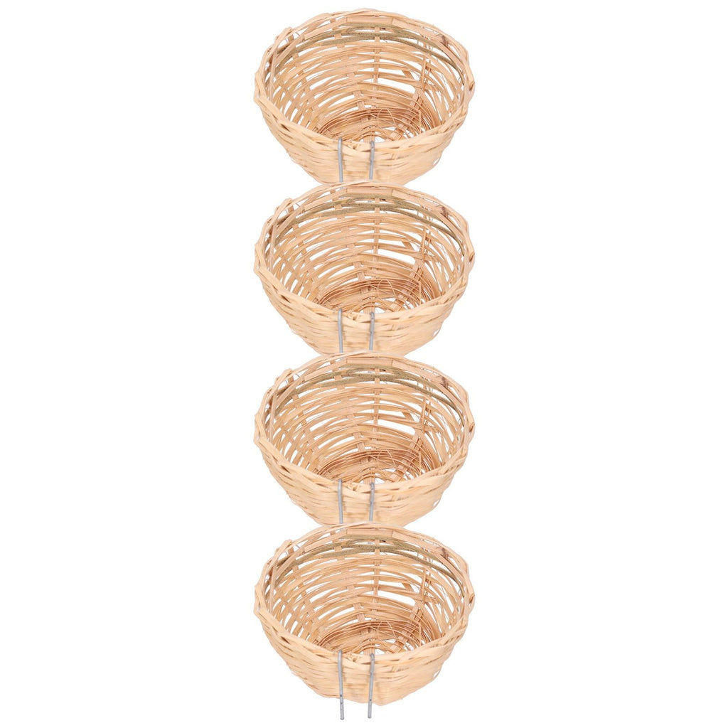 4pcs Bamboo Bird Nest Handmade Weaving Breeding Resting Bird House with Hook for Parrots Canary