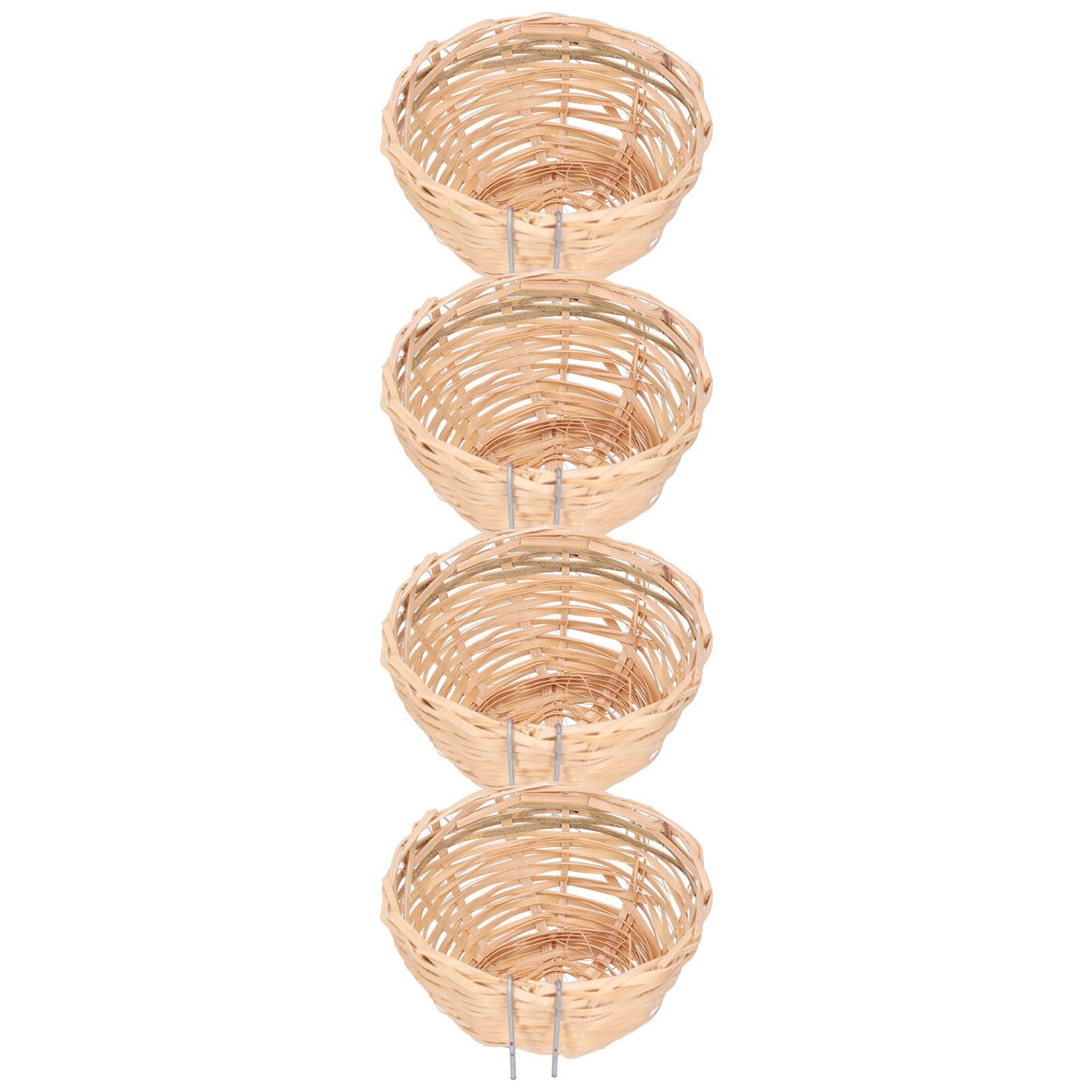 4pcs Bamboo Bird Nest Handmade Weaving Breeding Resting Bird House with Hook for Parrots Canary