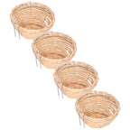 4pcs Bamboo Bird Nest Handmade Weaving Breeding Resting Bird House with Hook for Parrots Canary